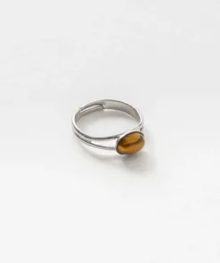 Bague réglable sertie d'une pierre naturelle