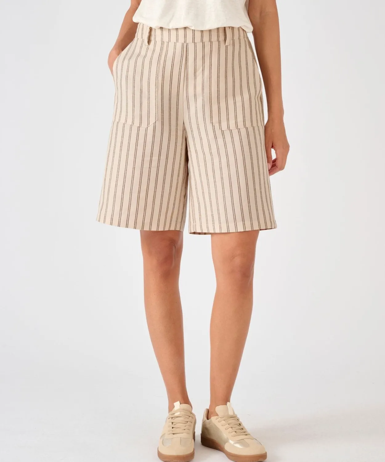 Bermuda en mélange lin et viscose