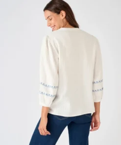 Blouse brodée en gaze de coton