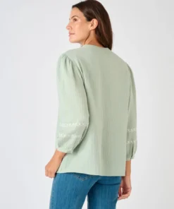 Blouse brodée en gaze de coton