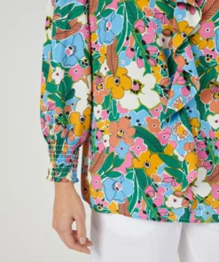 Blouse imprimée à volants