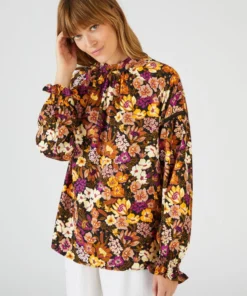 Blouse imprimé floral pure viscose