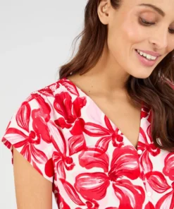 Blouse à smocks en pure viscose