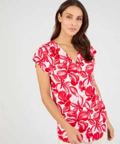 Blouse à smocks en pure viscose