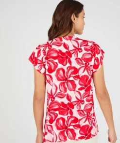 Blouse à smocks en pure viscose