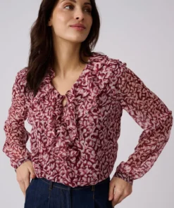 Blouse voile imprimé tachiste