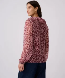 Blouse voile imprimé tachiste