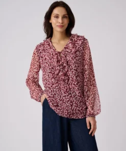 Blouse voile imprimé tachiste