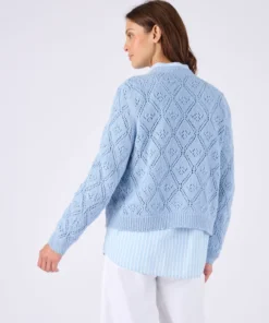 Cardigan ajouré fil ruban