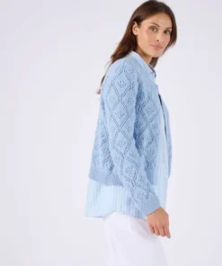 Cardigan ajouré fil ruban
