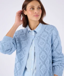 Cardigan ajouré fil ruban
