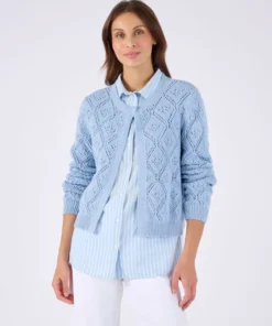 Cardigan ajouré fil ruban