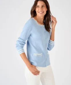 Cardigan côtes plates fantaisie