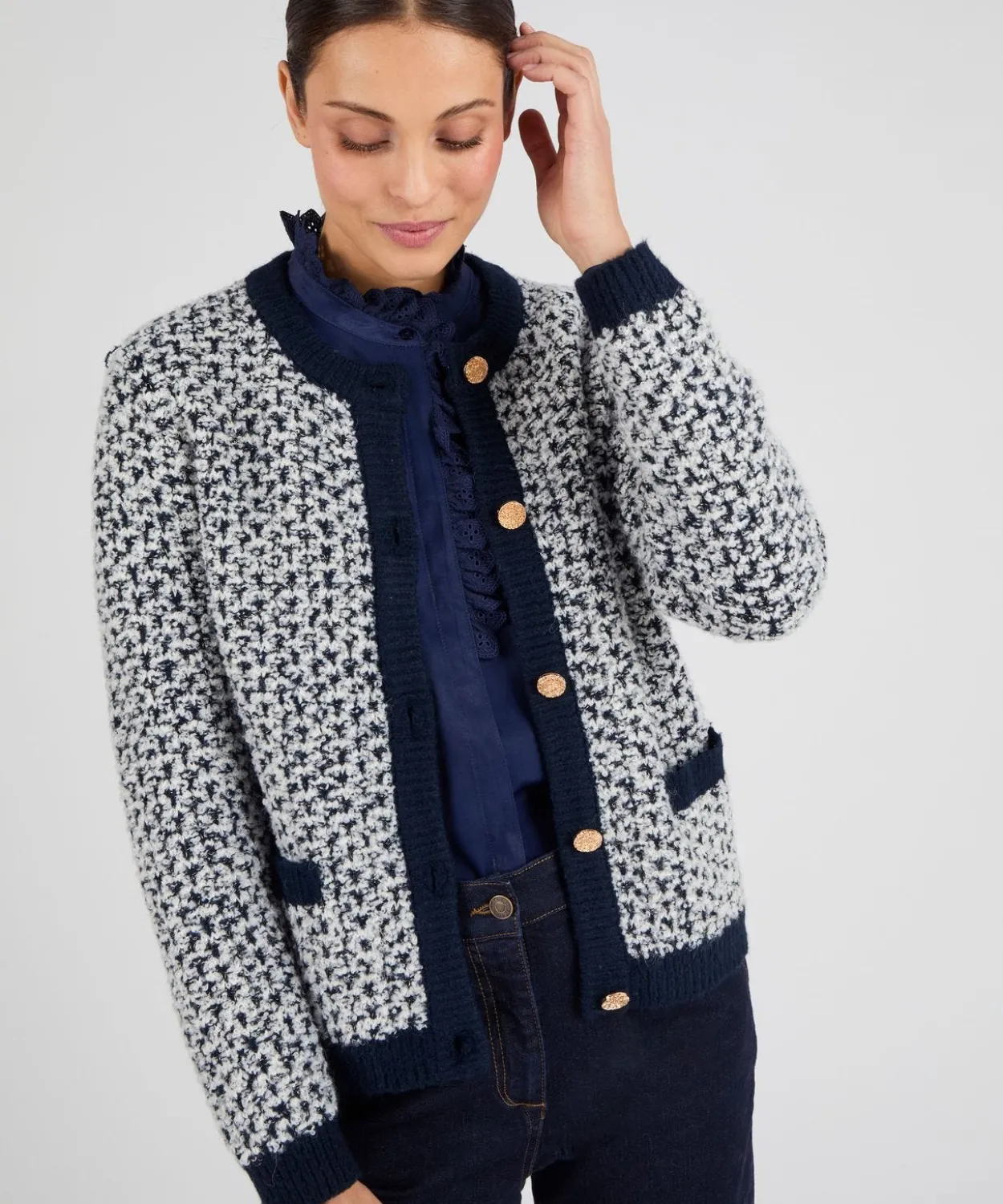 Cardigan maille jacquard