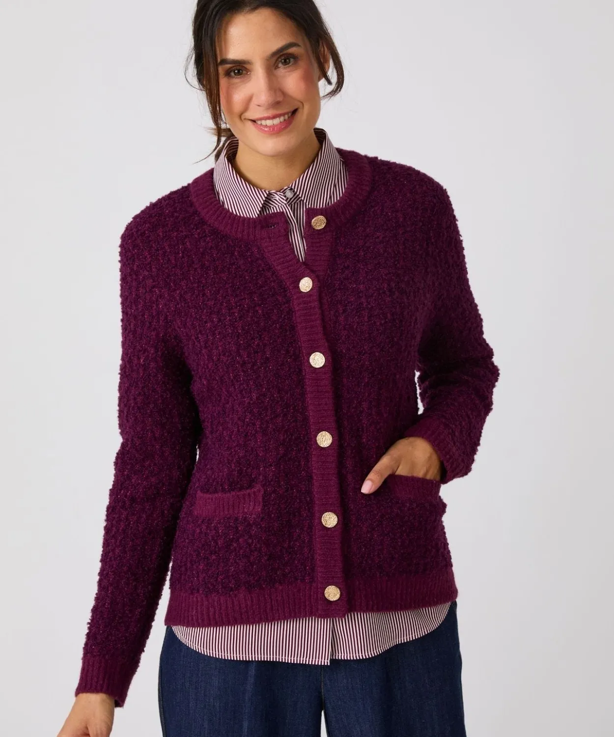 Cardigan maille jacquard