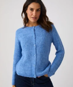Cardigan maille perlée mélange alpaga