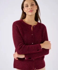 Cardigan maille perlée mélange alpaga