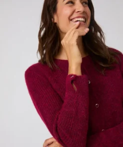 Cardigan maille perlée mélange alpaga