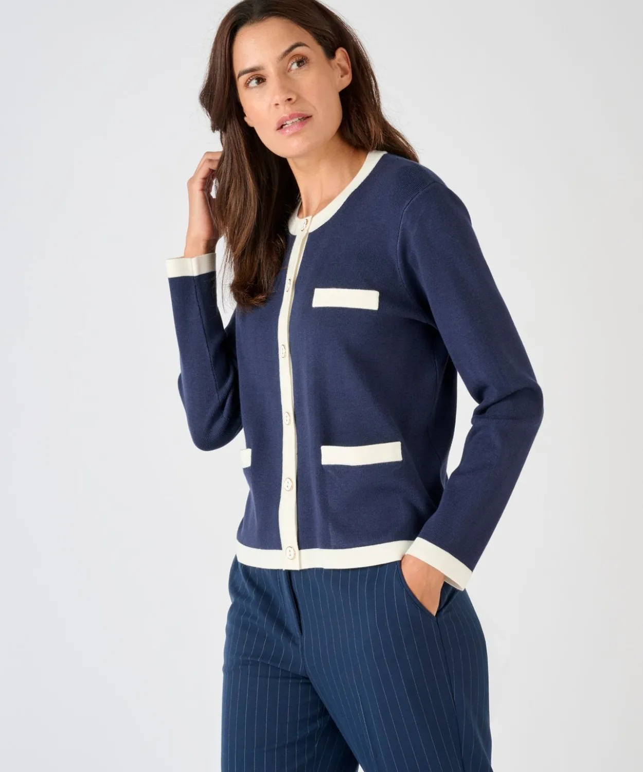Cardigan-veste bicolore