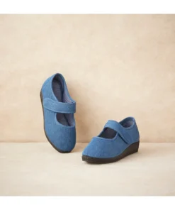 Chaussons à scratch effet jean