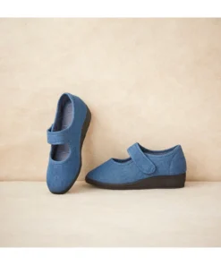 Chaussons à scratch effet jean