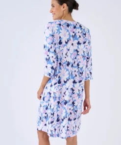 Chemise de nuit col tunisien en pur coton