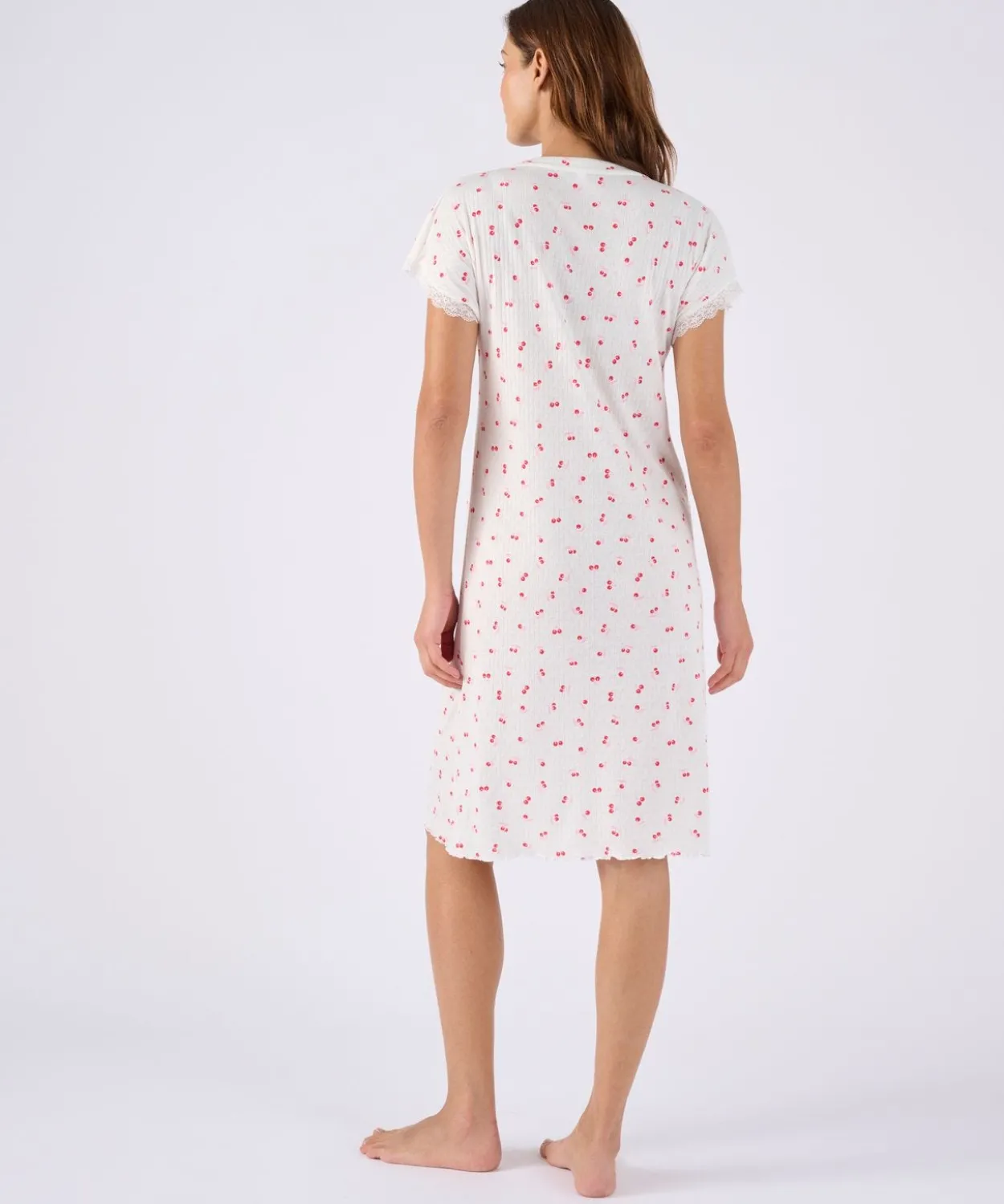 Chemise de nuit en maille pointelle