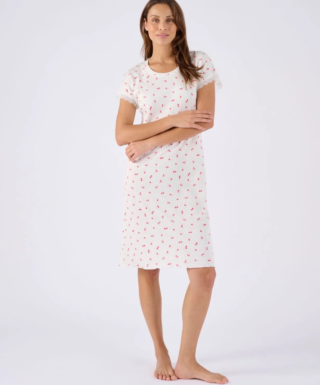Chemise de nuit en maille pointelle