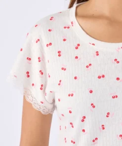Chemise de nuit en maille pointelle
