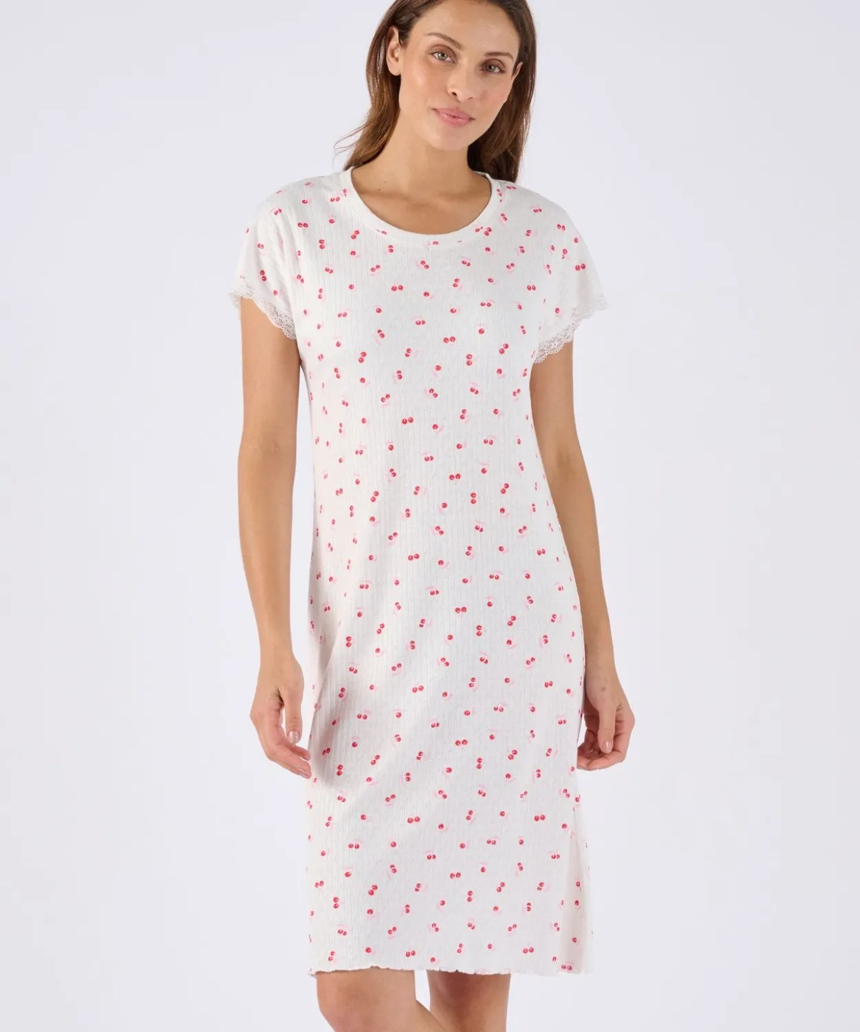 Chemise de nuit en maille pointelle