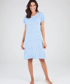 Chemise de nuit en maille pointelle