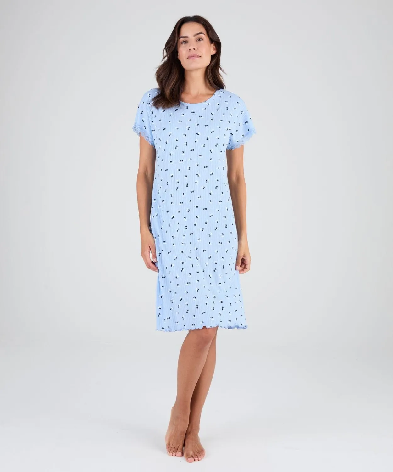 Chemise de nuit en maille pointelle