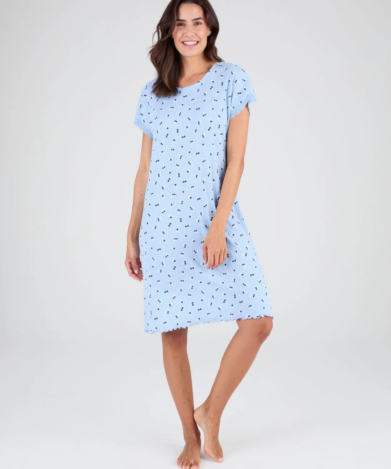 Chemise de nuit en maille pointelle