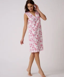 Chemise de nuit en pur coton peigné