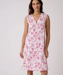 Chemise de nuit en pur coton peigné