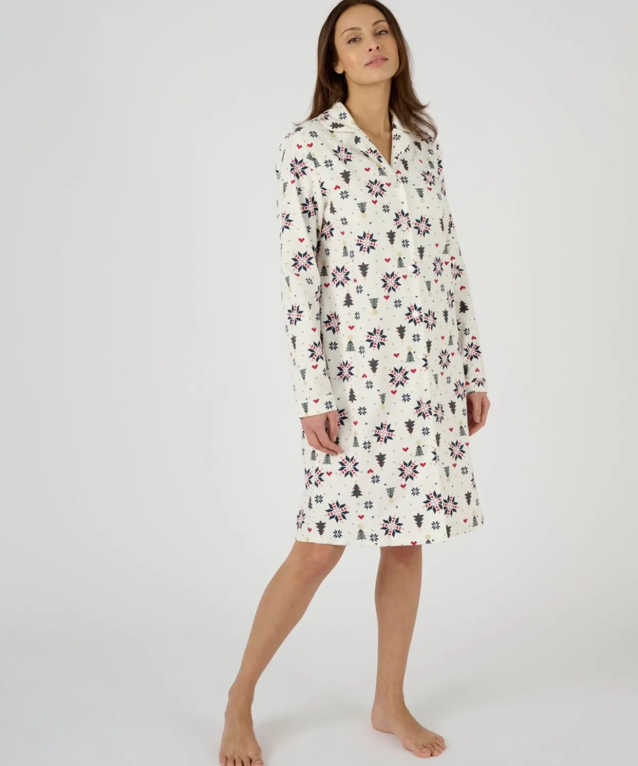 Chemise de nuit flanelle pur coton