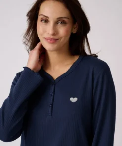 Chemise de nuit maille côtelée