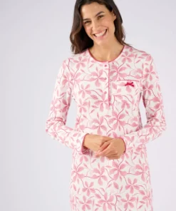 Chemise de nuit maille côtelée, intérieur légèrement gratté