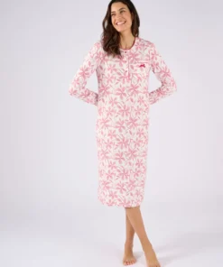 Chemise de nuit maille côtelée, intérieur légèrement gratté