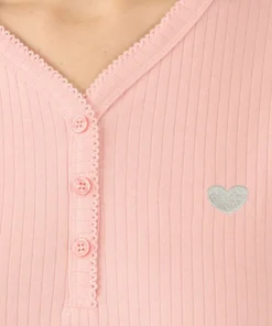 Chemise de nuit maille interlock côtelée douce et souple