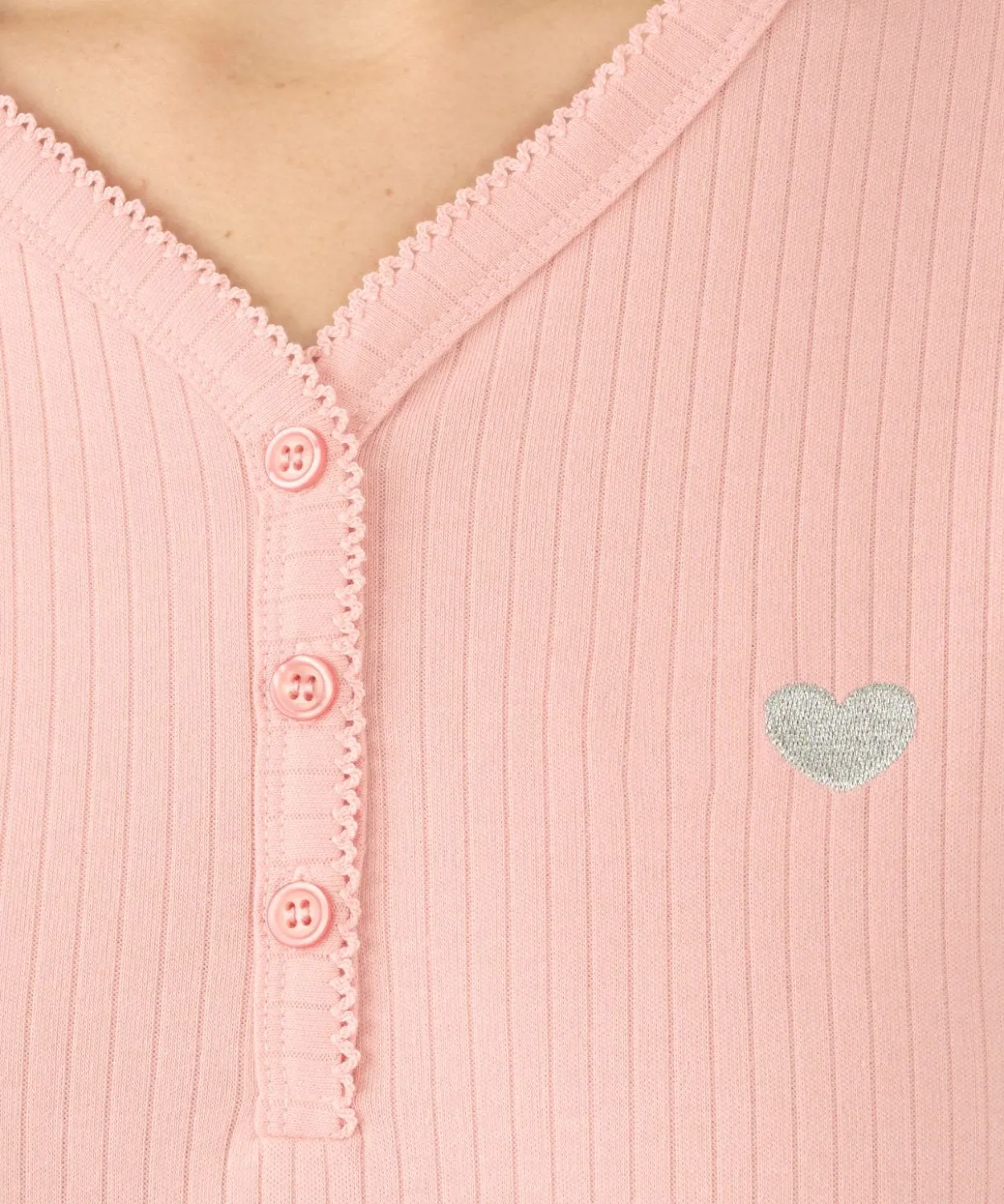 Chemise de nuit maille interlock côtelée douce et souple
