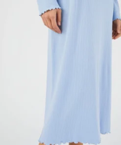 Chemise de nuit maille interlock côtelée douce et souple