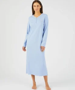 Chemise de nuit maille interlock côtelée douce et souple