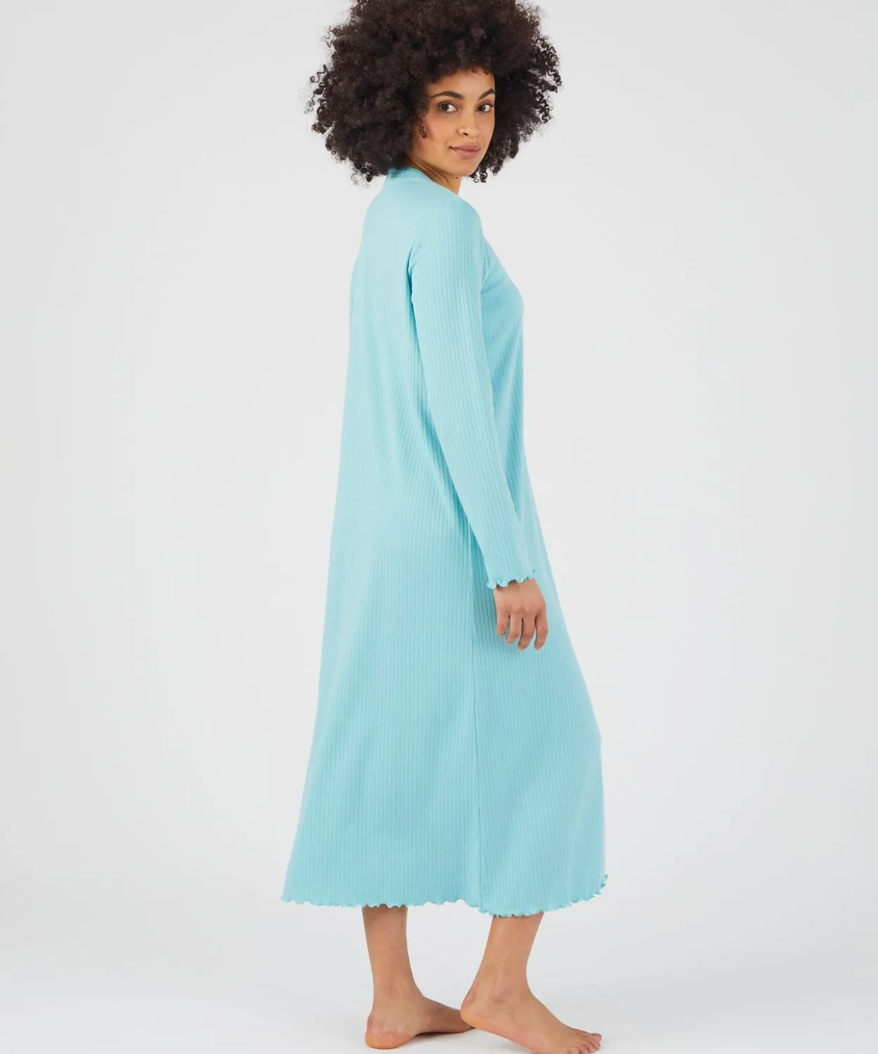 Chemise de nuit maille interlock côtelée douce et souple