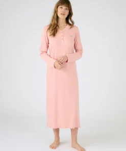 Chemise de nuit maille interlock côtelée douce et souple