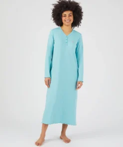 Chemise de nuit maille interlock côtelée douce et souple