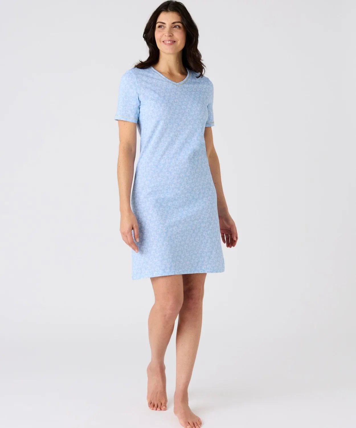 Chemise de nuit maille jersey pur coton peigné