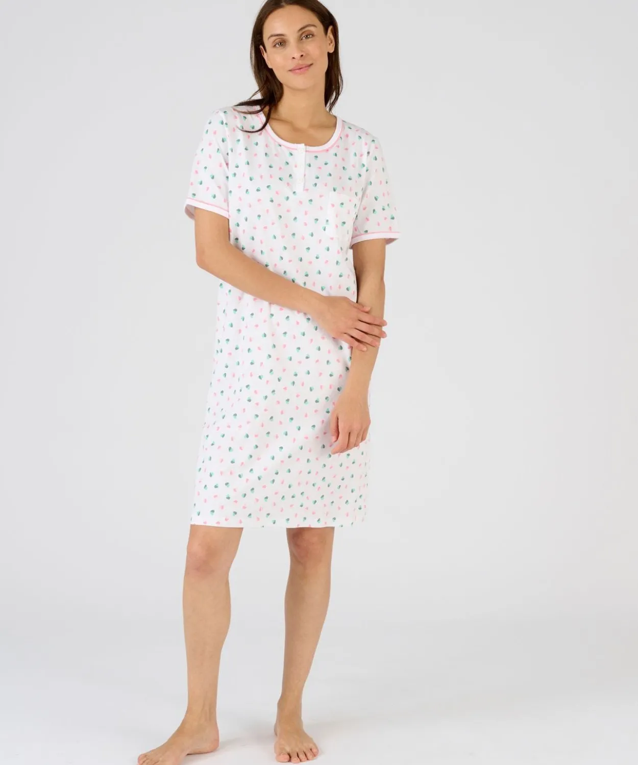 Chemise de nuit pur coton peigné