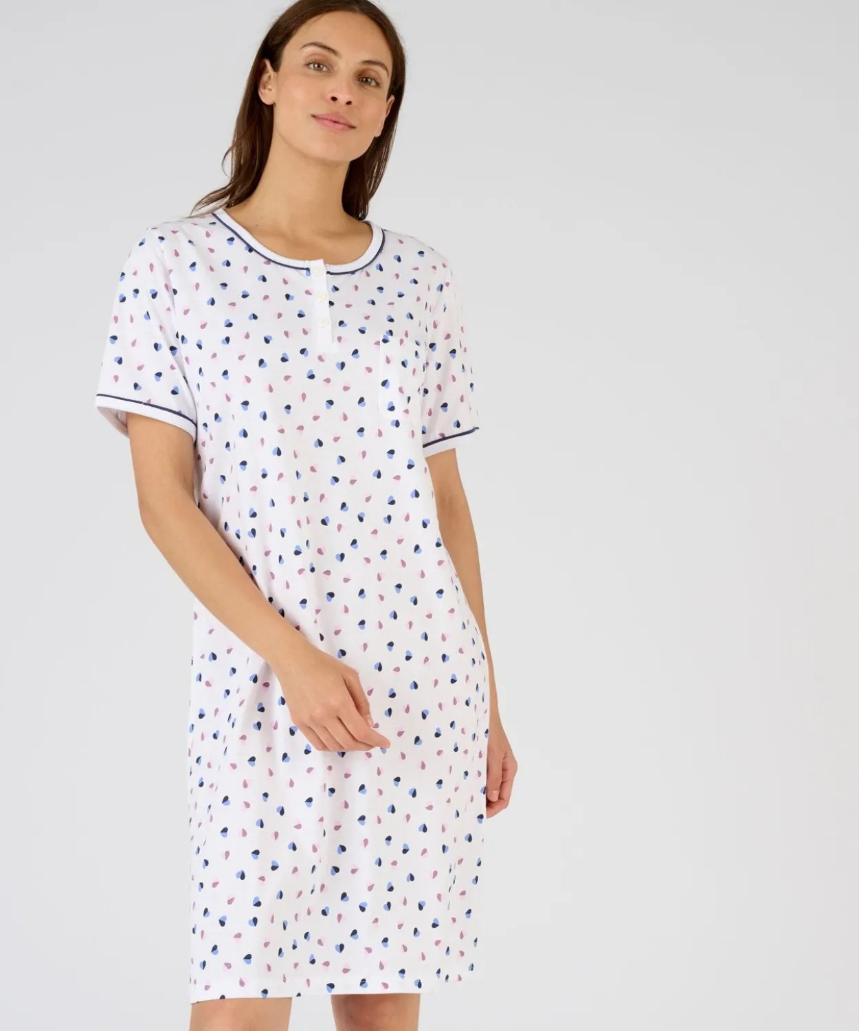 Chemise de nuit pur coton peigné