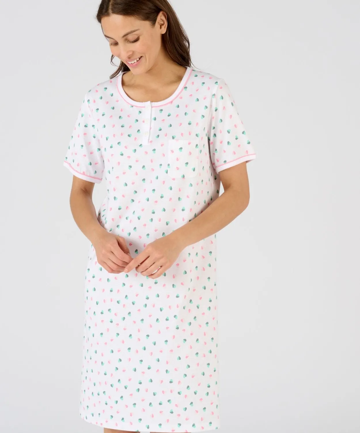 Chemise de nuit pur coton peigné